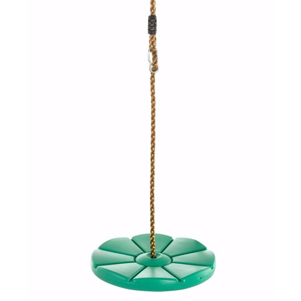 Swingan Cool Disc Swing With Adjustable Rope - Fully Assembled - Green SWDSR-GN